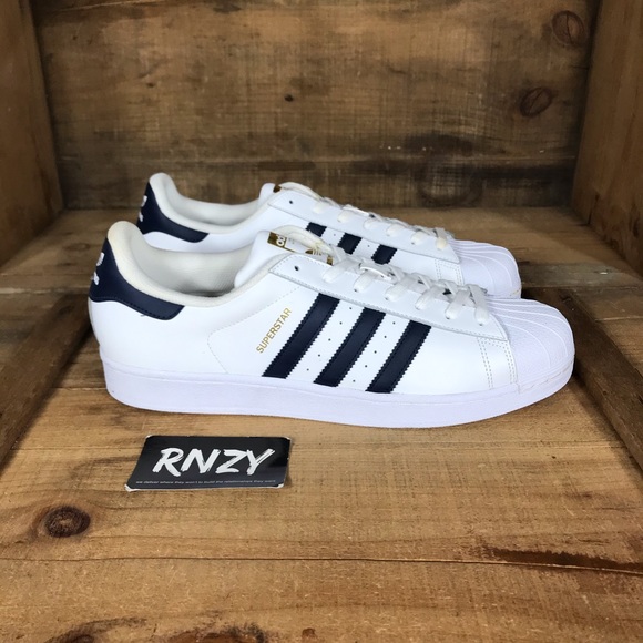 adidas superstar white navy